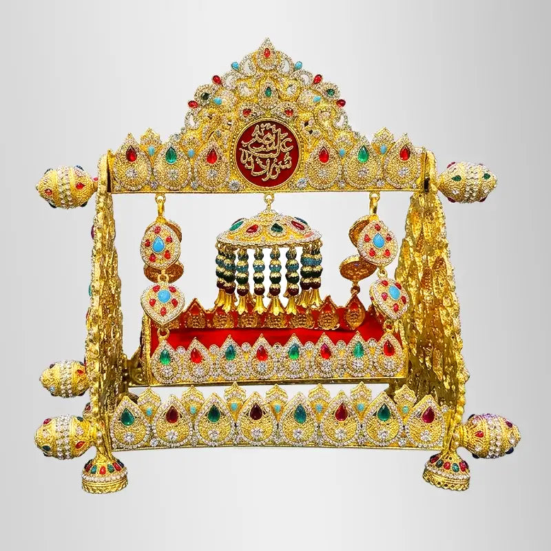 Hazrat Ali Asghar (as) Jhoola Manjus Stone Work Multi Color