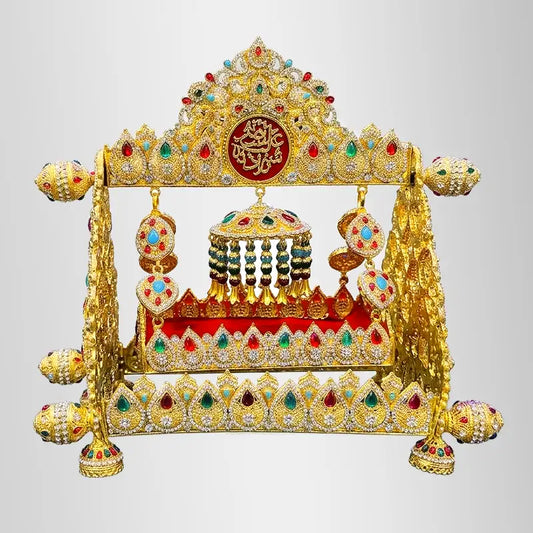 Hazrat Ali Asghar (as) Jhoola Manjus Stone Work Multi Color