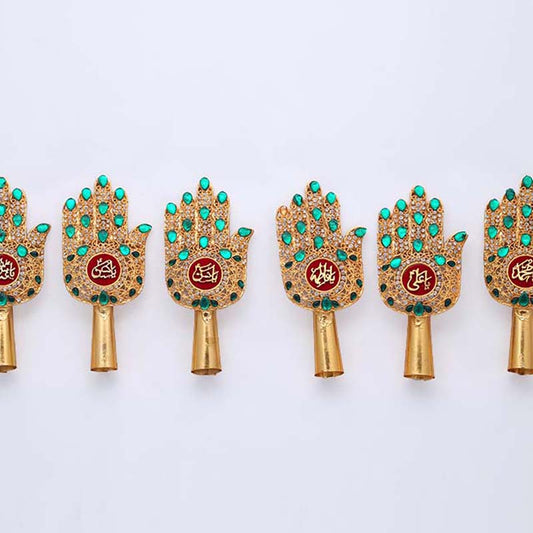 Panja Green Stones Hazrat Abbas (as) and Punjatan Set 3inch