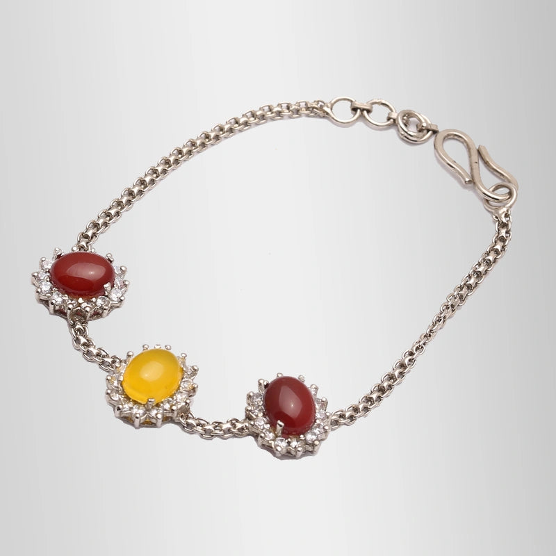 Ladies Silver Braselet Real Aqeeq