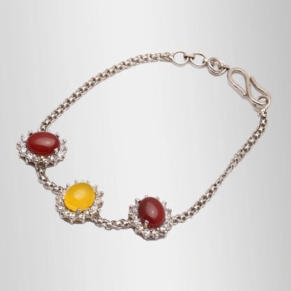 Ladies Silver Braselet Real Aqeeq