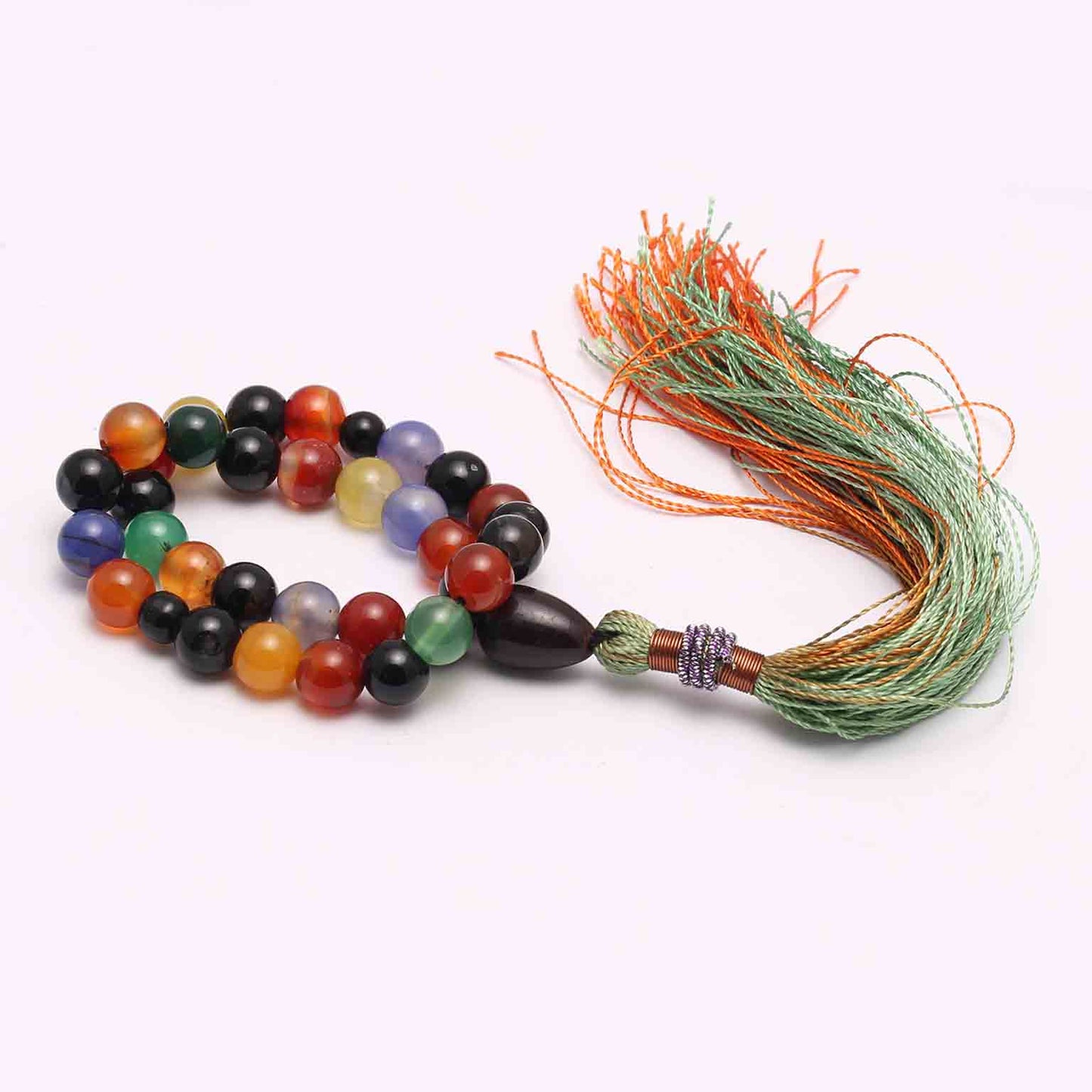 Multi-Color Stone Tasbih Bibi Umul Baneen (SA) with Inscription