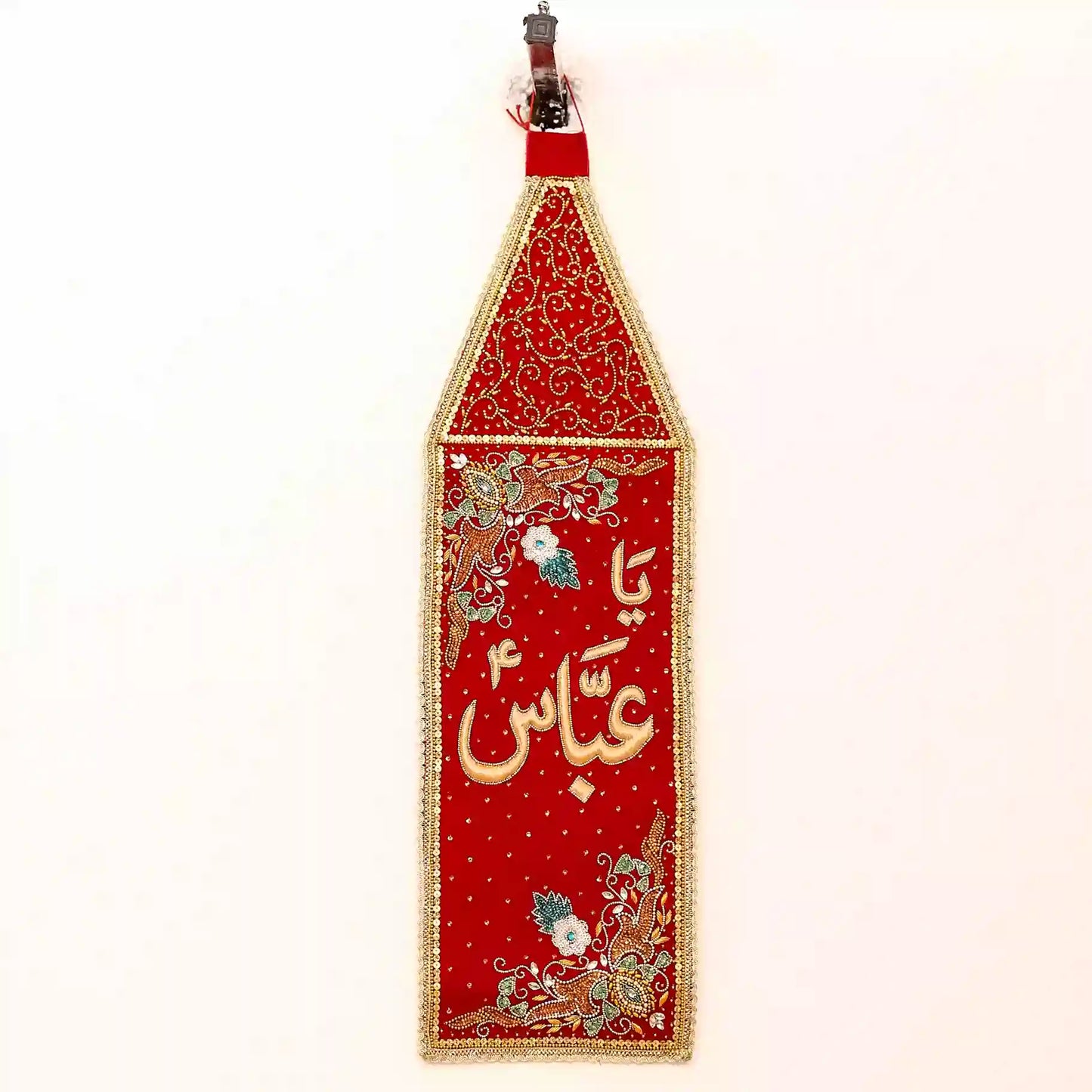 Newly Launched Ya Abbas (as) Patka with Red Velvet Flower Design