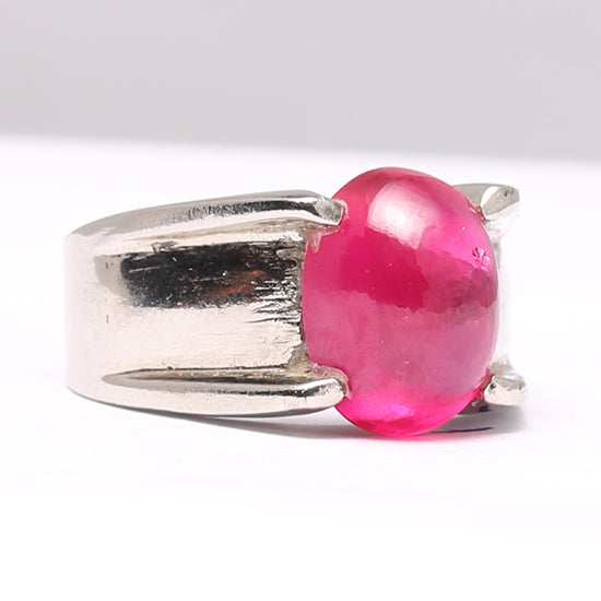 Red Ruby African Yaqoot Silver Ring - Elegant Jewelry for Women