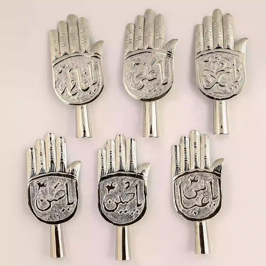 Sacred Silver Panja Elevate Your Home Azakhana with Punjatan as and Hazrat Abbas as