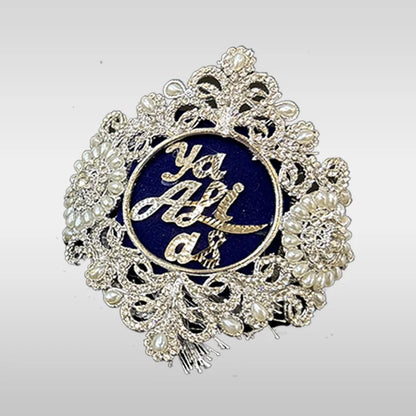 Imamzamin Wedding Royal Blue Background Pearls and Zircorns