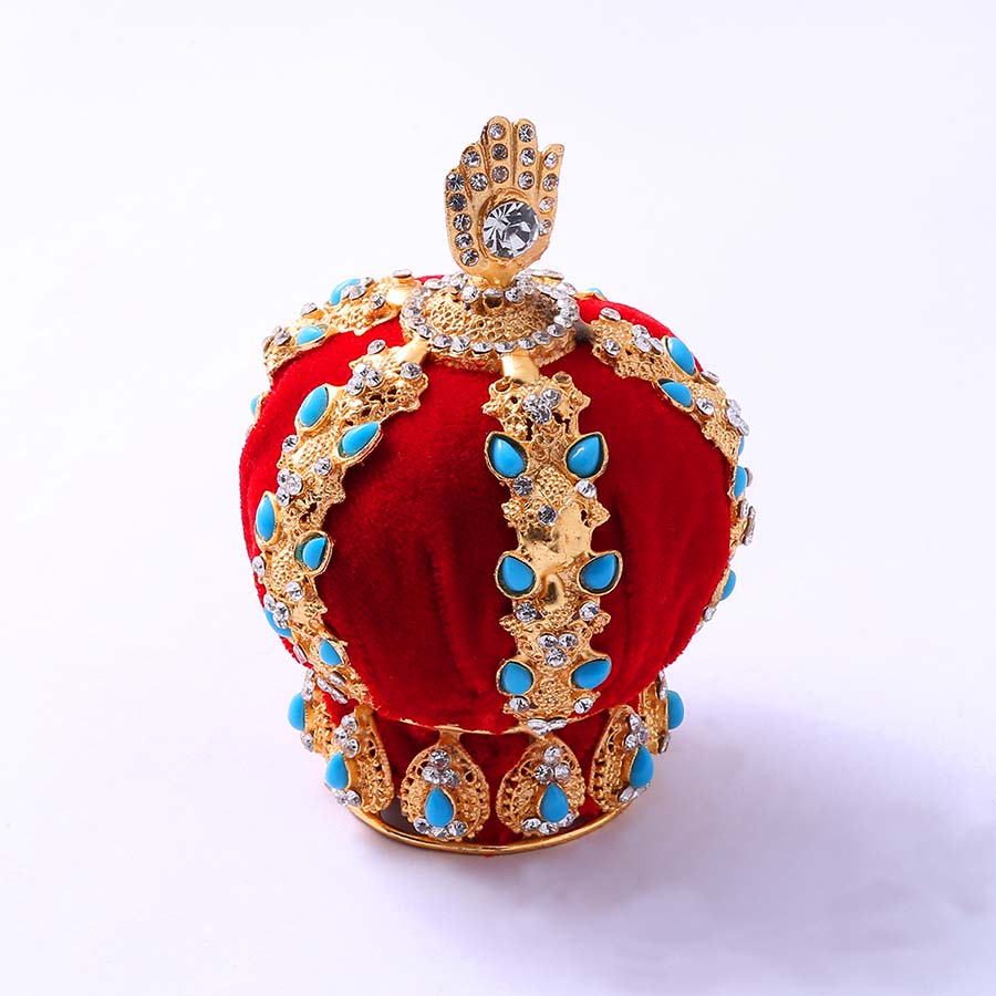 Golden Crown Taj Red Velvet Feerozah Stone Work