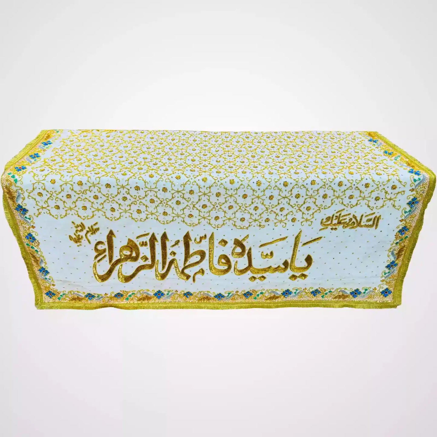 White Velvet Taboot Chaddar Bibi Fatima Zahra (sa) Sequence Work