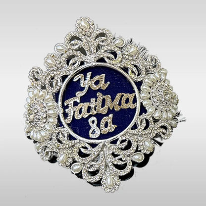 Imamzamin Wedding Royal Blue Background Pearls and Zircorns