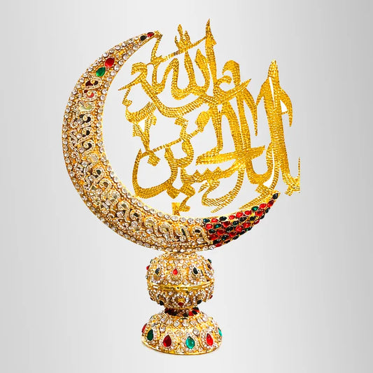 Ya Hussain (as) Kashi Stone Work Moon Style Stand For Home Azakhana