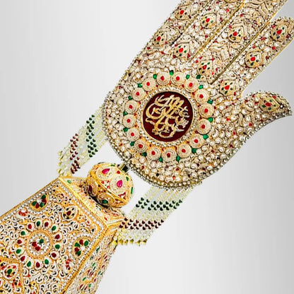 Beautiful Hazrat Abbas (as) Panja in Manjus Stone Work Multi color