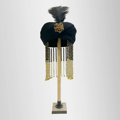 Black Amama Imam Zain ul Abedeen AS with Black Fur Islamic Muharram Turban