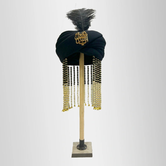 Black Amama Imam Zain ul Abedeen AS with Black Fur Islamic Muharram Turban