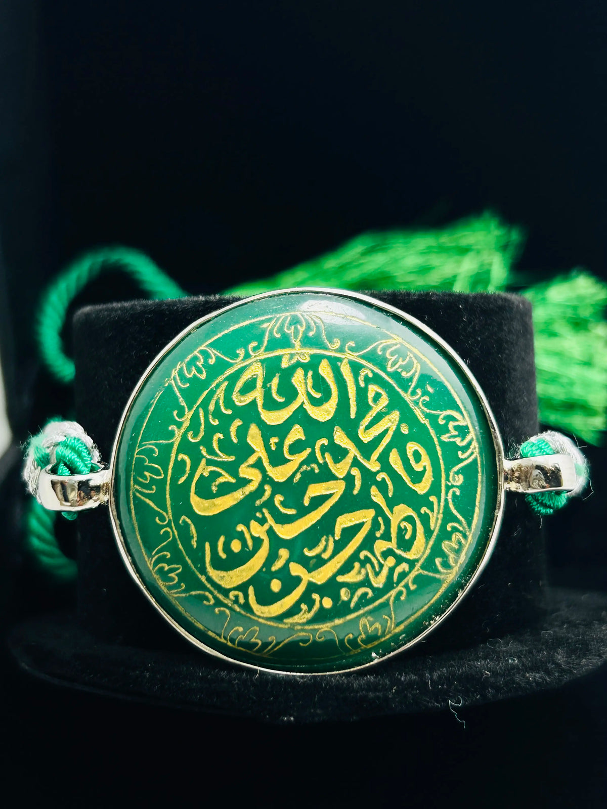 Green Aqeeq Wedding Imam Zamin Panjatan Names Engraving
