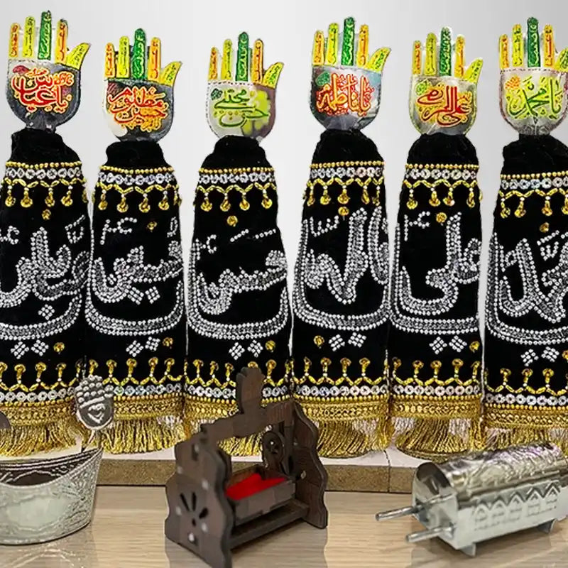 Home Azakhana Punjatan Set Jhoola Kashti Taboot for Cabinet Alams