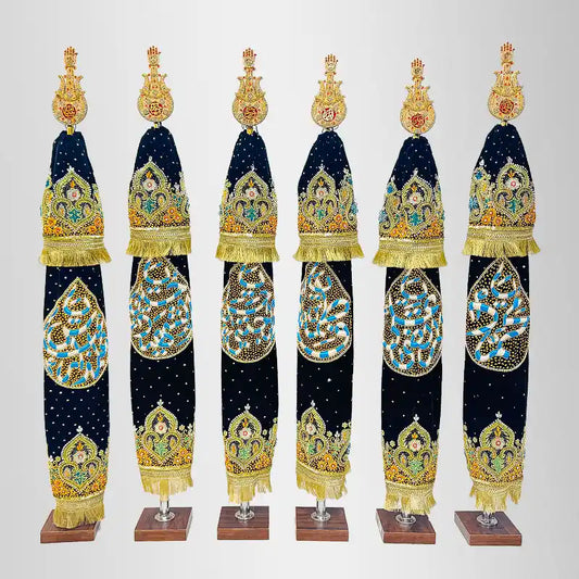 Lucknow Style Round Alams For Home Azakhana Punjatan and HAzrat Abbas (as)