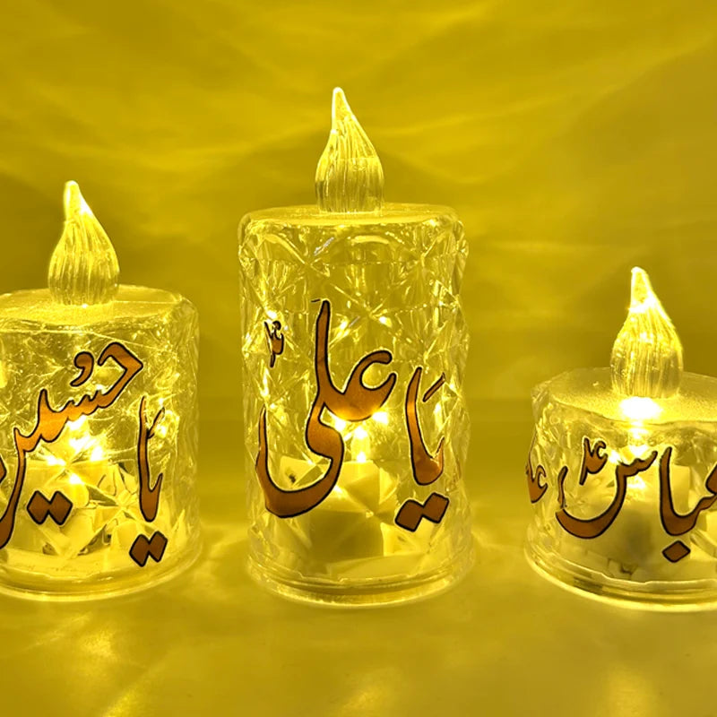 Decoration Candles Ya Abbas (as), Ya Ali (as), Ya Hussain (as)