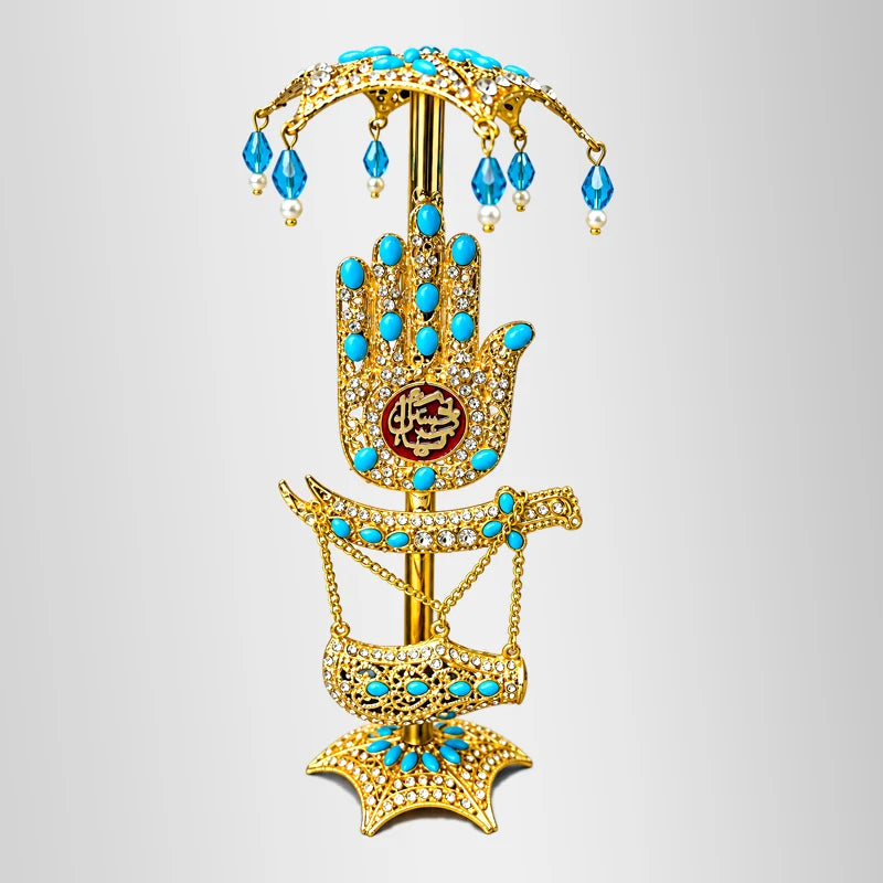 Ya Abbas A.S Kashi Panja With Zulfiqar & Mushaq In Blue Stones