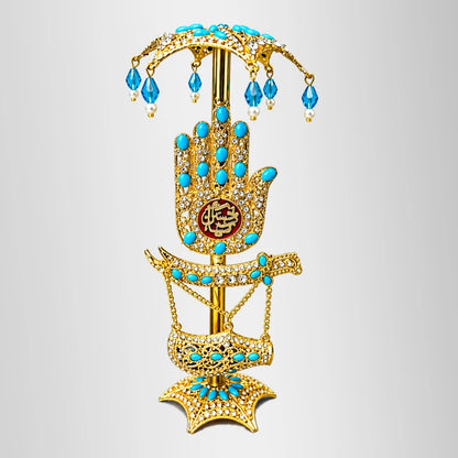 Ya Abbas A.S Kashi Panja With Zulfiqar & Mushaq In Blue Stones