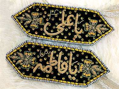 Green Velvet Imamzamin with Golden Kora Work