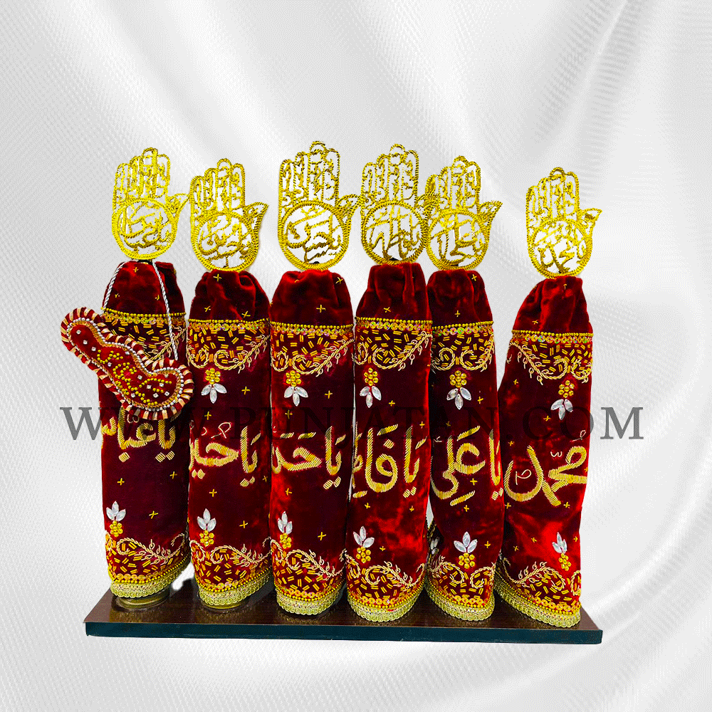 Azakhana in Maroon Velvet & Golden Panja (New Arrival)