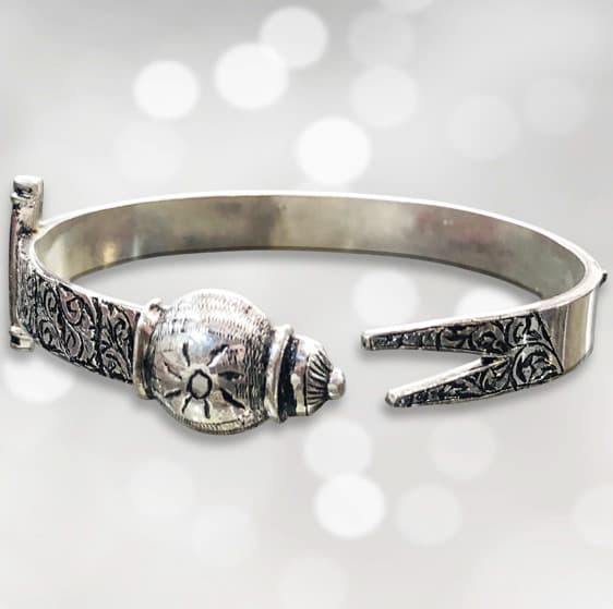 Pure Silver Zulfiqar Sword Kara (New Design)