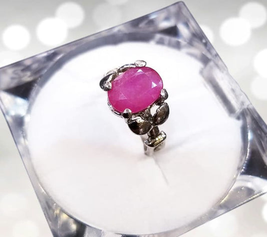Stone of Love Natural African Ruby Sterling Silver Real Ruby Ring of Yaqoot