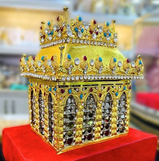 Zarih Bibi Sakina (s.a) in Kashi Stone Work with Lights Feerozah Ruby Stones