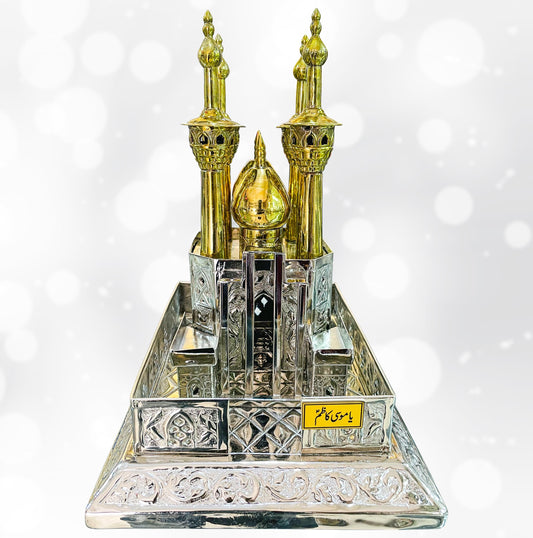 Roza Mubarak Imam Musa Kazim (as) Zarih New Arrival in German Silver & Gold Polish