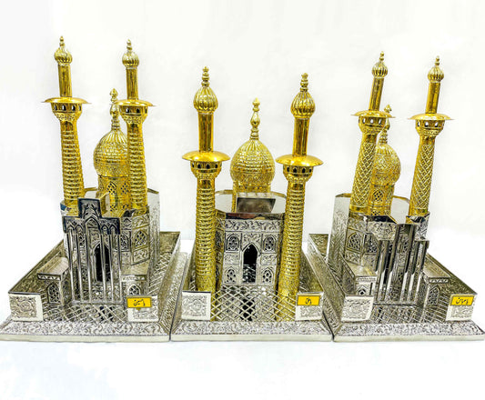 High Quality Zarih Roza Mubarak Ya Ali (as) Ya Hussain (as) & Ya Abbas (as) in German Silver Zarih (New Arrival)