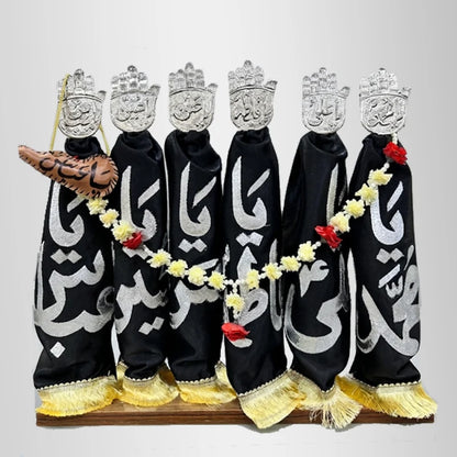 Punjatan Set Azakhana In Black Satin Applic Work