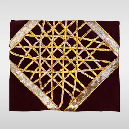 Quran Cover in Maroon Velvet with Gota Work