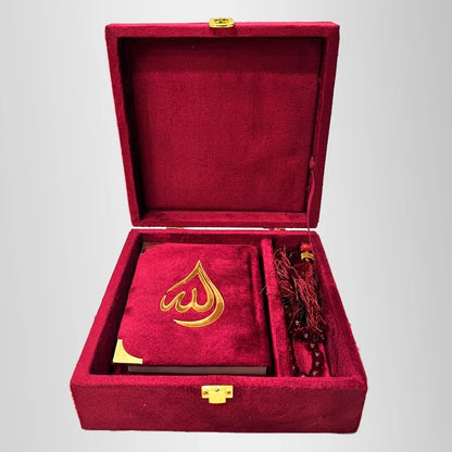 Red Velvet Quran Gift Box Set
