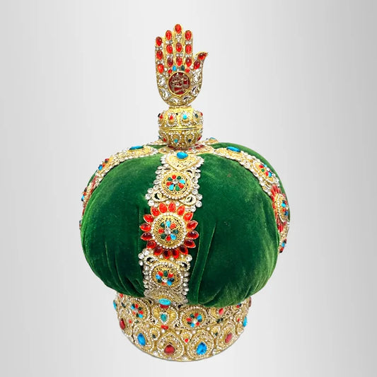 Shahzada Qasim (as) Taj Green Velvet Manjus Stone Work