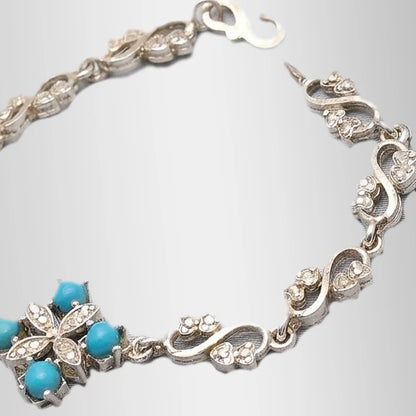 Turquoise Bracelet in Silver with Zircorns For Girls Best Gift for Girl