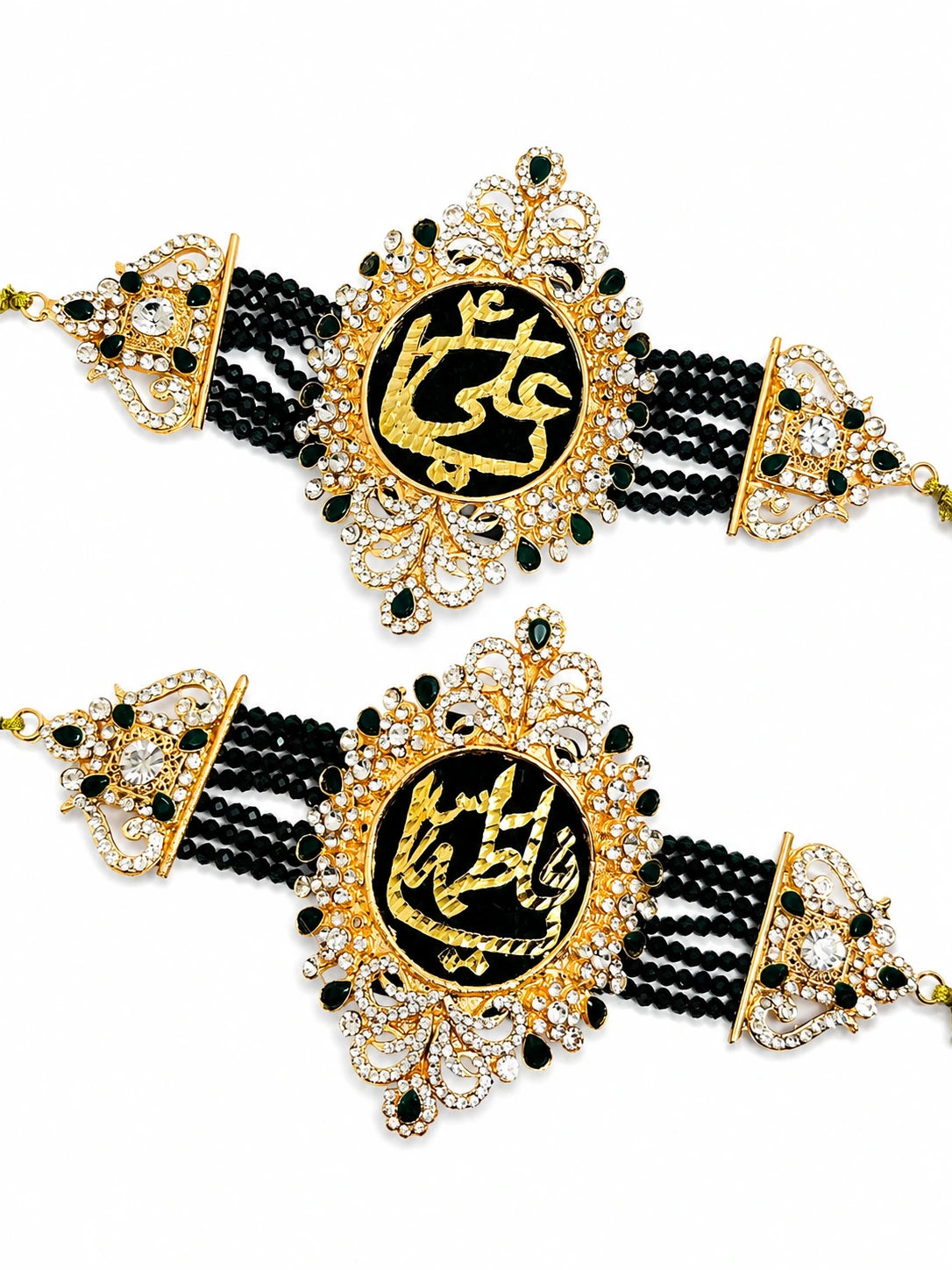 Ya Ali (as) Ya Fatima (sa) Imamzamin Black Beads Stone Work Wedding Collections