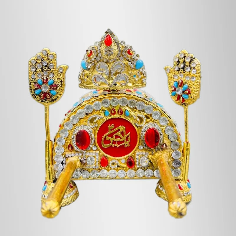 Ya Hussain (as) Tabut For Home Azakhana with Tajj and Two Alams