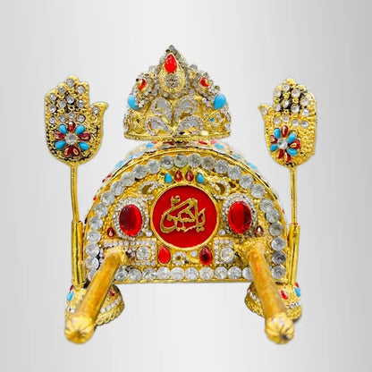Ya Hussain (as) Tabut For Home Azakhana with Tajj and Two Alams