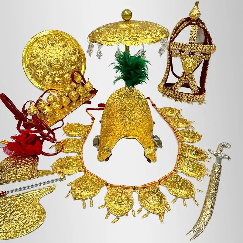 Complete Zuljanah Zewar includes Mora, Zeen, Dhaal Talwar, Surmadani and Neckless